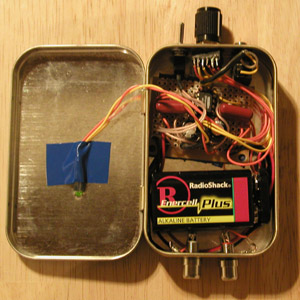 Interior of the CMOY headphone amplifier.